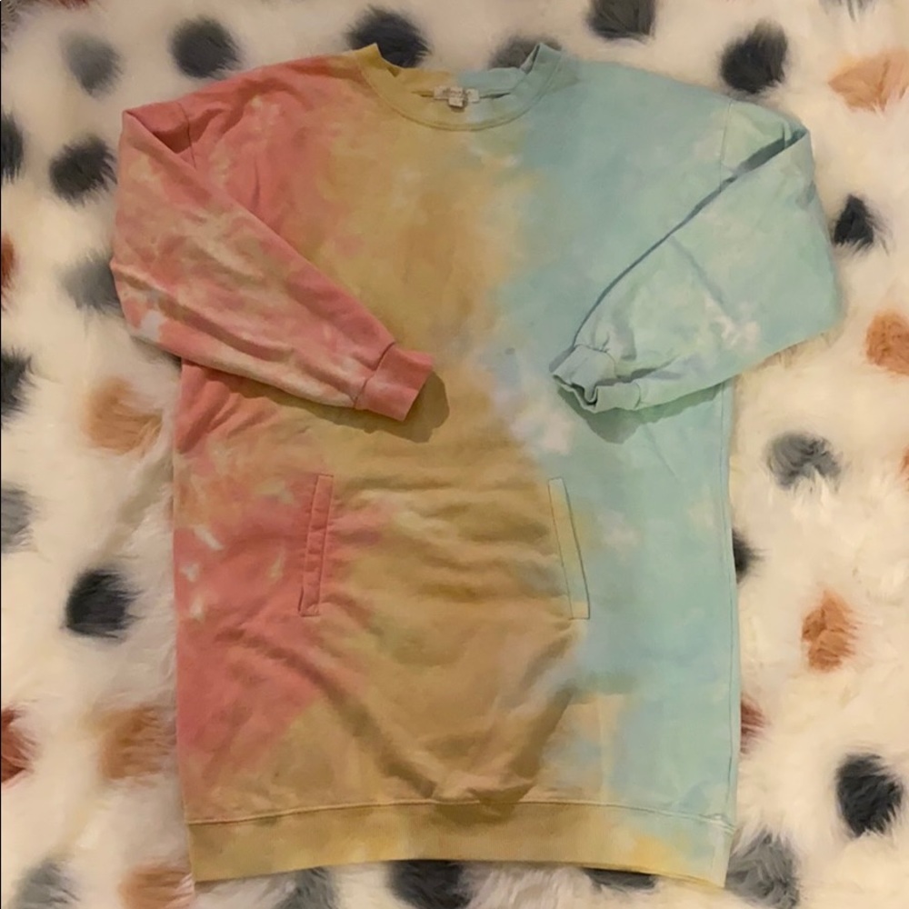Ultra Flirt Tie Dye Pastel Sweater Dress